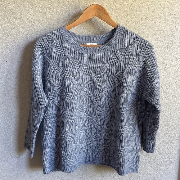 J. Jill Sweaters - NWT J. Jill Heathered Blue Knit Sweater 3/4 Sleeve Women’s Size Small